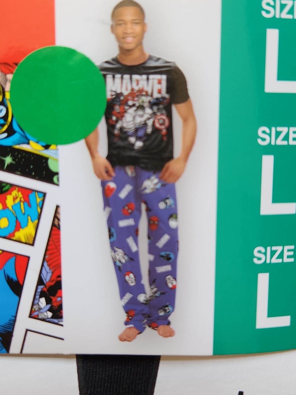 Marvel Black & Blue Men’s 2-PC Pajama Set with Graphic Logo Size LARGE NWT - Picture 2 of 6